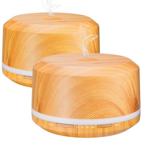 Neloodony Diffuseur Huiles Essentielles 450ml Electrique Humidificateur d'air Ultrasonique Brume Fraîche Arôme Parfumc - lot de 2