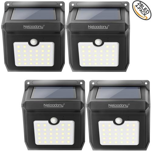 Neloodony Wireless Solar Motion Sensor Light  with 28 LEDs ＄25.99