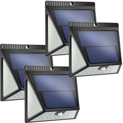 Upgraded 82 LED Solar Lights Outdoor, Motion Sensor Solar Led Security Lights, Wireless Waterproof Super Bright Wall Lights with Wide Angle Great for Front Door, Back Yard, Porch, Garage-4 Pack
